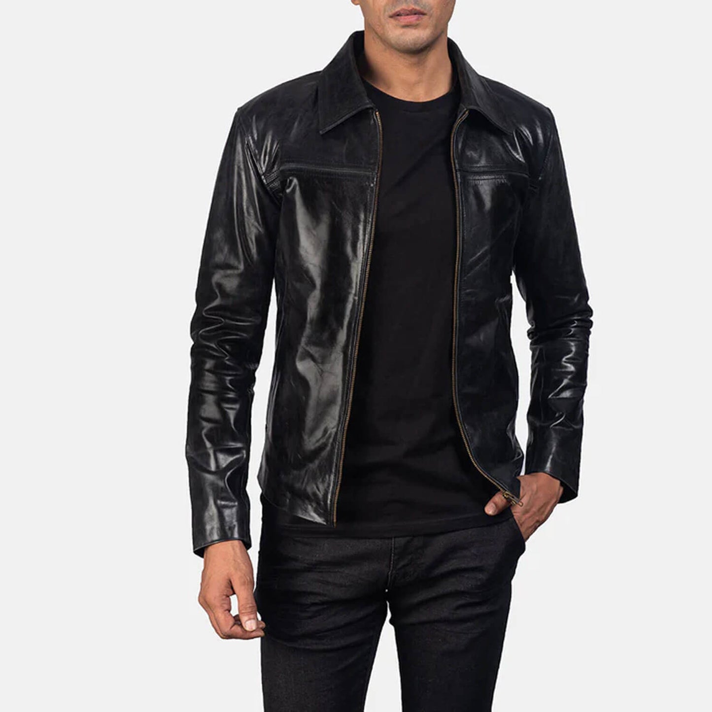 PhantomRider Leather Jacket – Midnight Black Edition
