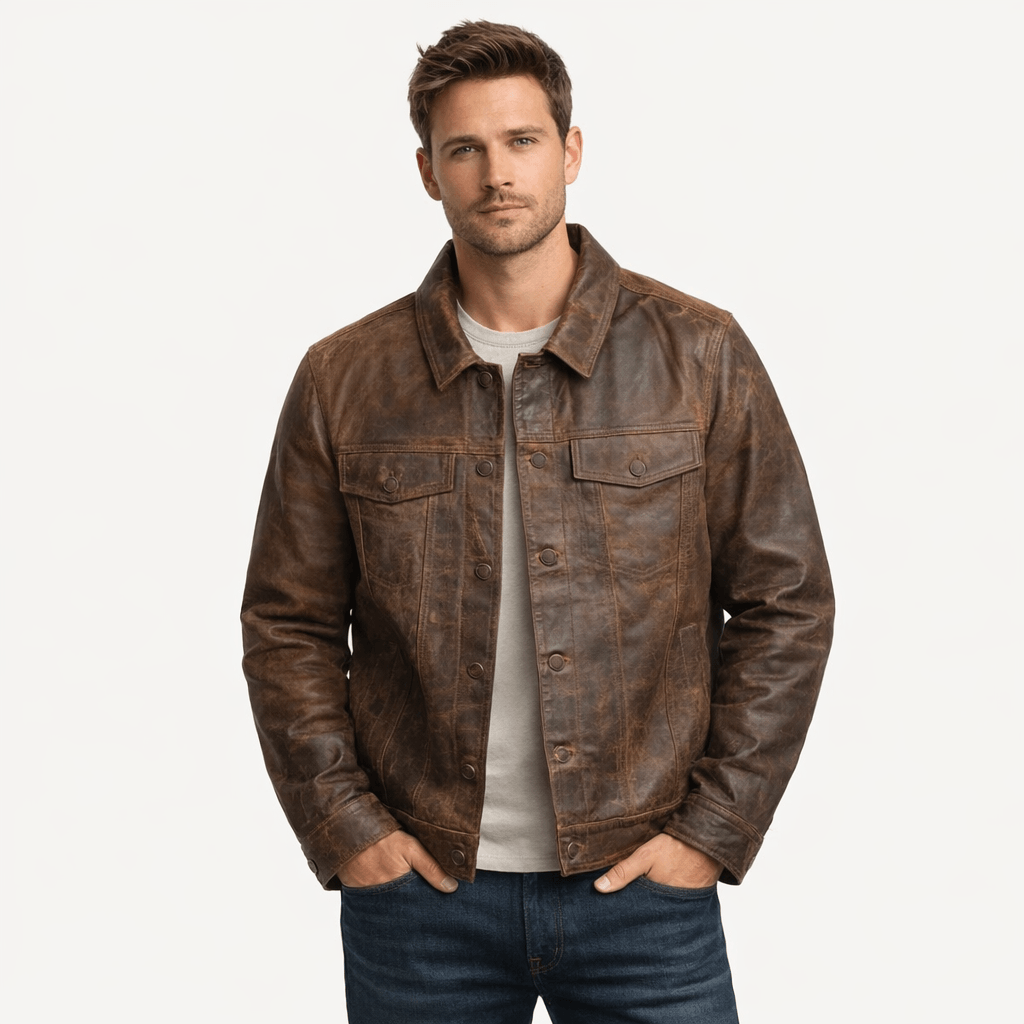 RustRidge Vintage Brown Leather Jacket – Heritage Edition