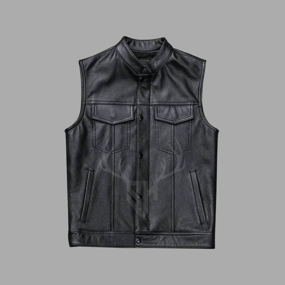 Classic Motorcycle Leather Vest - Customizable