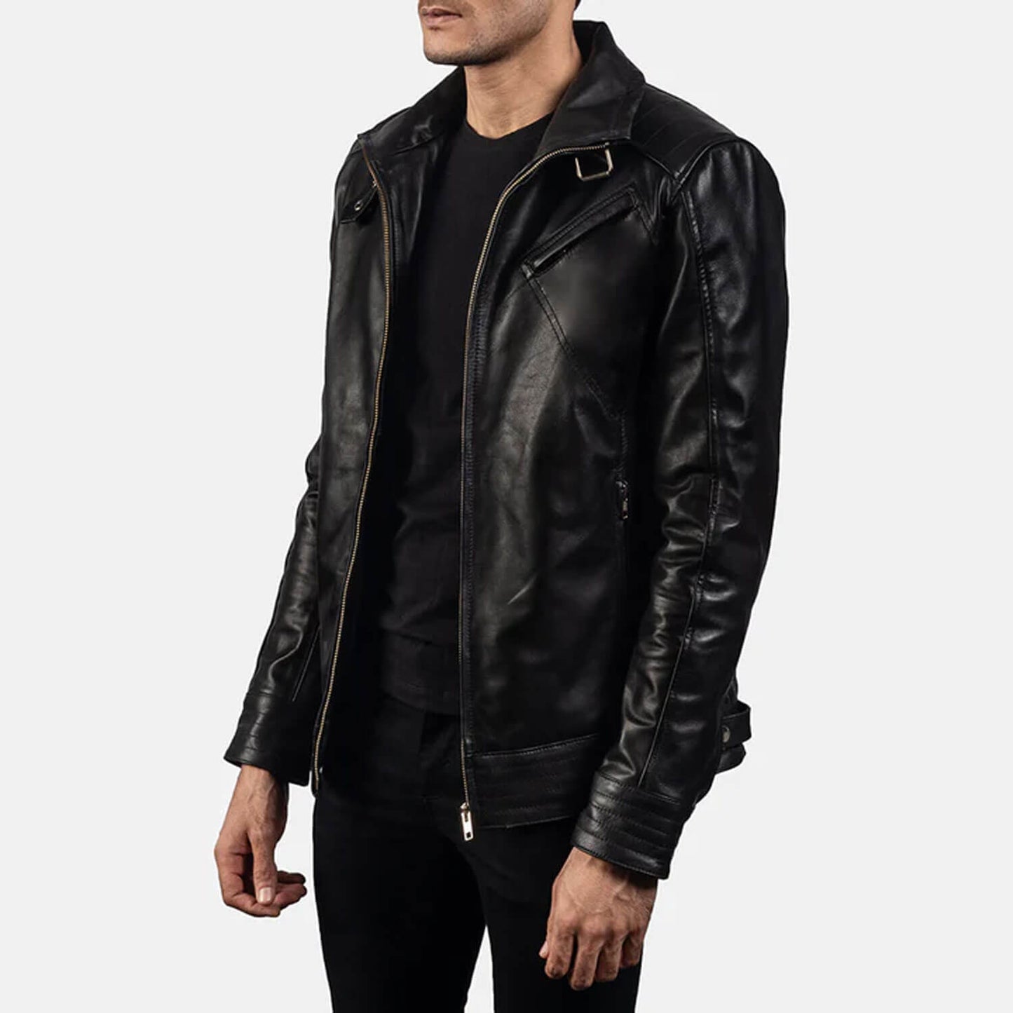 NightHawk Legacy Leather Jacket – Stealth Black Edition
