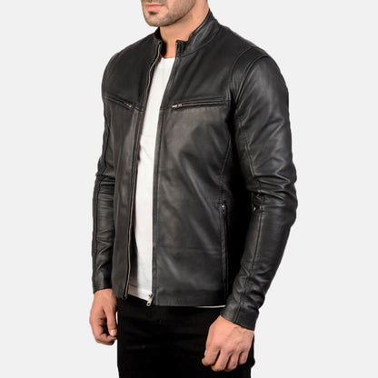VoltRider Leather Jacket – Phantom Black Edition