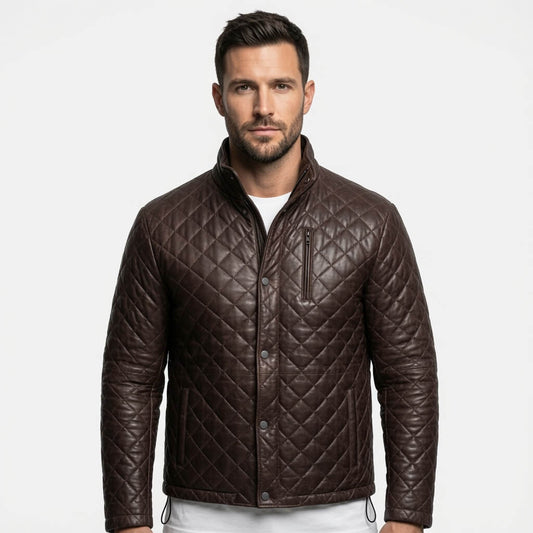 HighlandRidge Quilted Leather Jacket – Heritage Edition