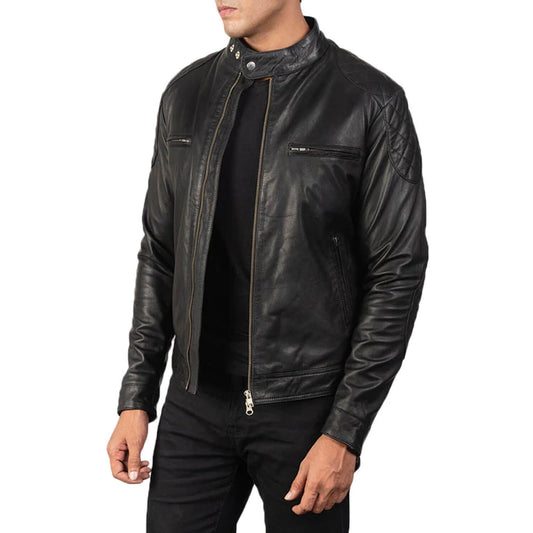 ShadowCruise Leather Biker Jacket – Classic Black Edition