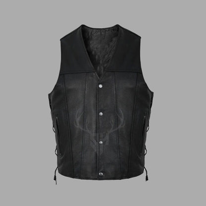 Men's Goat Leather Club Vest with side lace