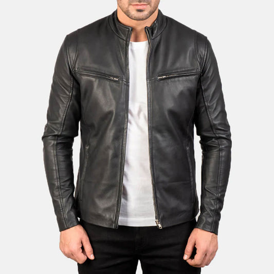 VoltRider Leather Jacket – Phantom Black Edition
