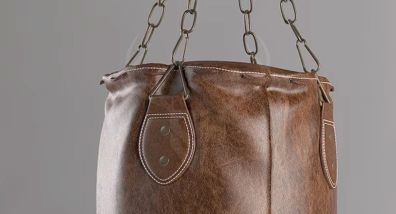 Vintage style Leather punching bag