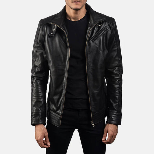 NightHawk Legacy Leather Jacket – Stealth Black Edition