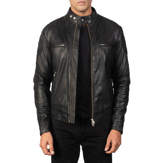 ShadowCruise Leather Biker Jacket – Classic Black Edition