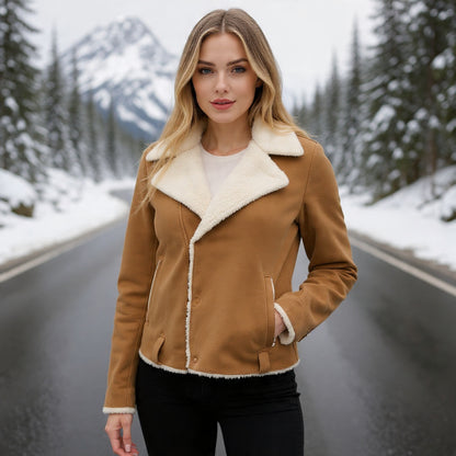 Sierra Tan Shearling Leather Jacket – Winter Classic