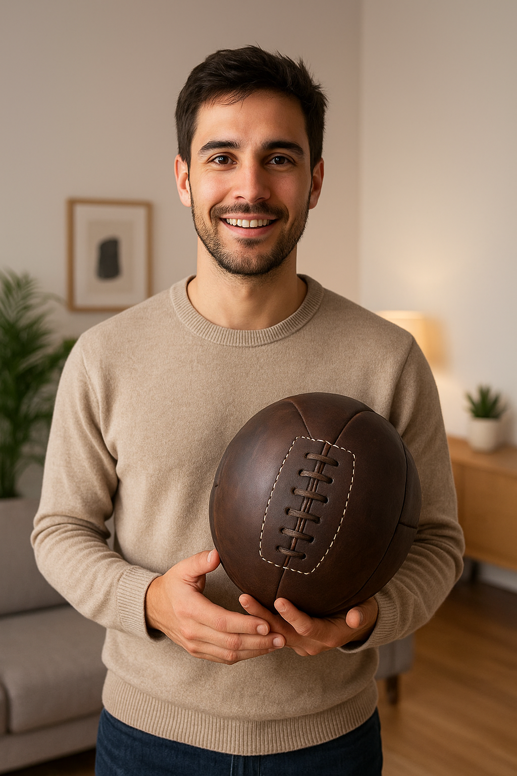 1930 World Cup Vintage Leather Football – 10-Panel Classic Replica