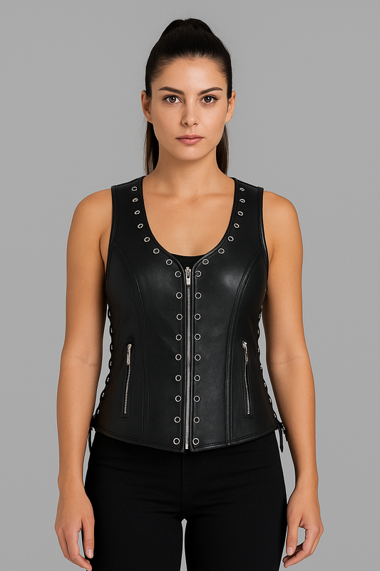 Rebel Rider Women's Studded Leather Vest