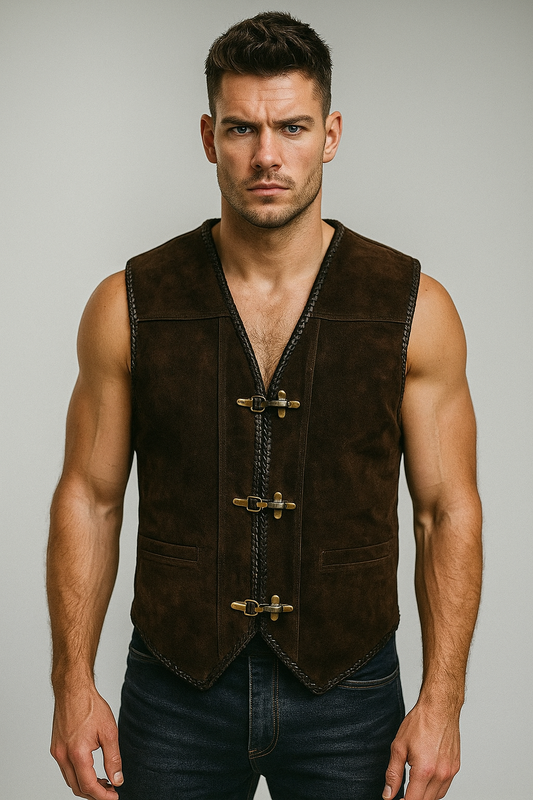 Outlaw Spirit Suede Vest – Chocolate Brown