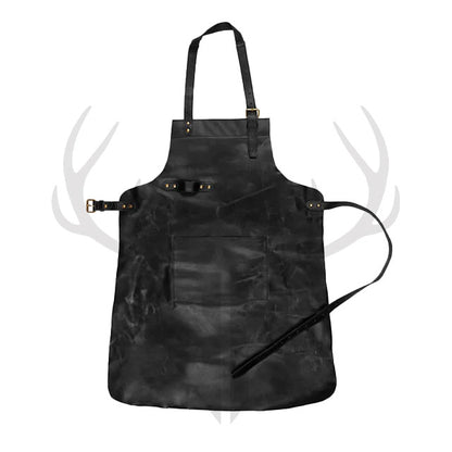 adjustable leather apron, woodworking leather apron, leather apron with pockets, durable kitchen apron, BBQ leather apron

