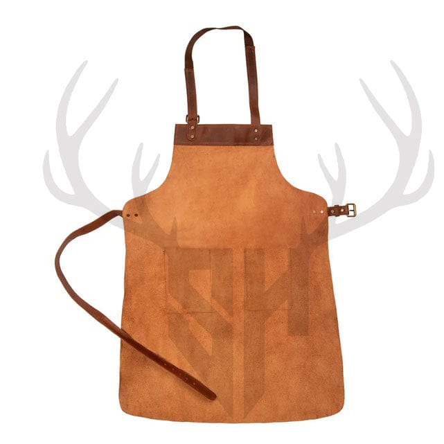 Back view of the Stonewood Artisan Leather Apron in rustic brown, showcasing the adjustable neck strap extending to the upper back with a brass slider, and long waist straps tied securely at the lower back. The rear design emphasizes ergonomic fit and balanced weight distribution, offering both comfort and support during extended wear. Ideal for artisans, chefs, and crafters who need unrestricted movement.


