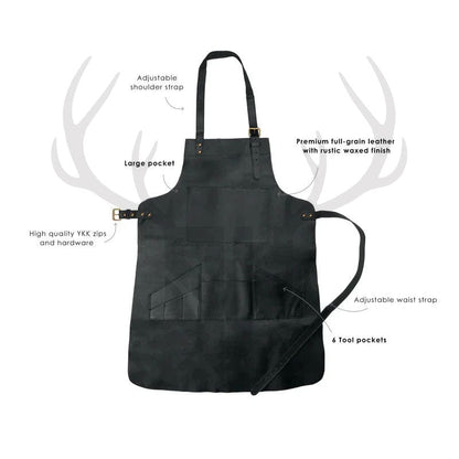 Apron laid flat with measurements highlighted—85cm length, 29cm top width, 59cm bottom width, with adjustable neck (61–76cm) and waist (21–79cm) straps—providing a clear view of dimensions for buyers seeking accurate size details.


