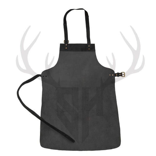 double pocket leather apron, leather apron with brass hardware, workshop leather apron, chef leather apron, leather apron for craftsmen


