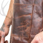 full-grain leather apron for artists, versatile leather apron, brown leather apron for woodworkers, adjustable leather straps apron, long-lasting leather apron

