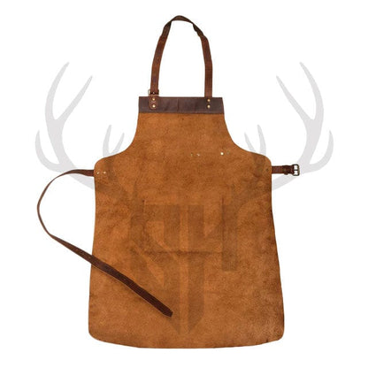 handmade full grain leather apron, professional leather apron for grilling, rustic brown cooking apron, leather apron for kitchen use, butcher leather apron

