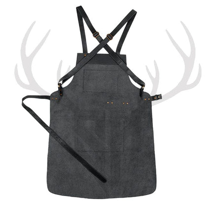 leather apron with front pocket, comfortable leather work apron, high-quality leather apron, brass hardware leather apron, professional leather apron

