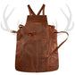 leather apron with zip pocket, cross-back leather apron, chef leather apron, leather apron for woodworkers, professional leather apron

